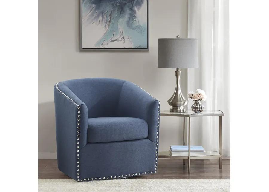 Madison Park Tyler Blue Swivel Chair