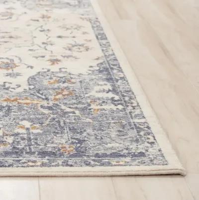 Ventura Ivory/Blue Medallion Washed Wool 10' x 13' Rectangle Rug