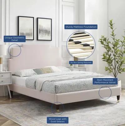 Lindsey Performance Velvet Full Platform Bed