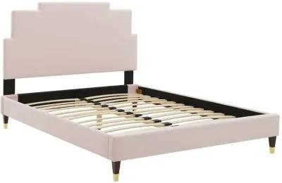 Lindsey Performance Velvet Full Platform Bed