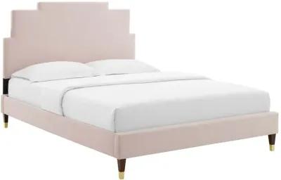 Lindsey Performance Velvet Full Platform Bed