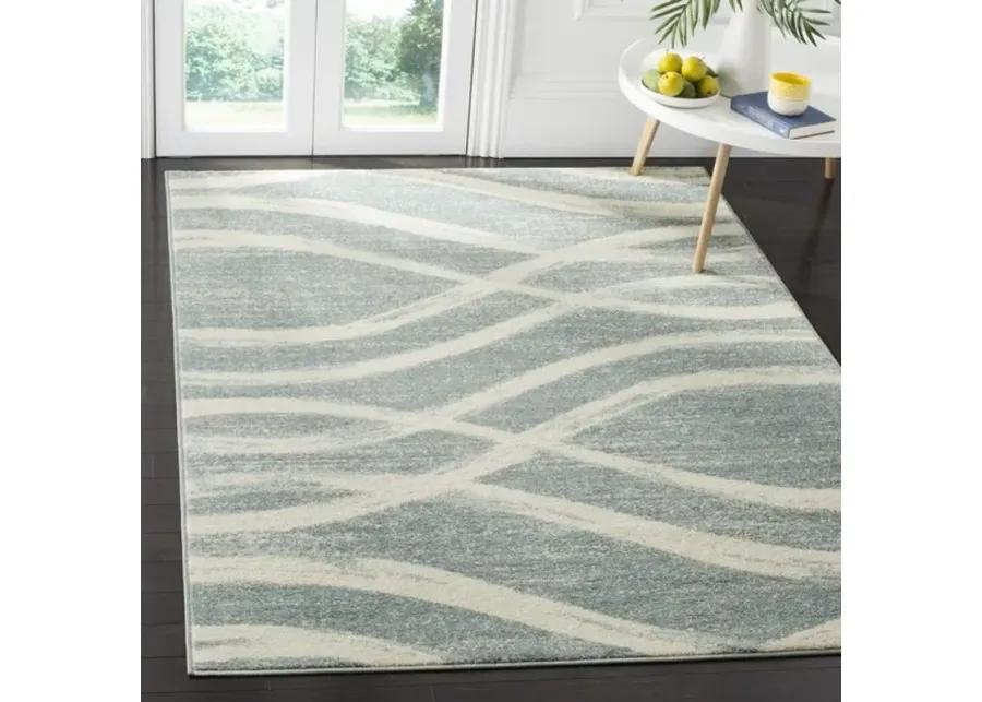 Adirondack Contemporary Cream / Slate 6' X 9' Powerloomed Rug