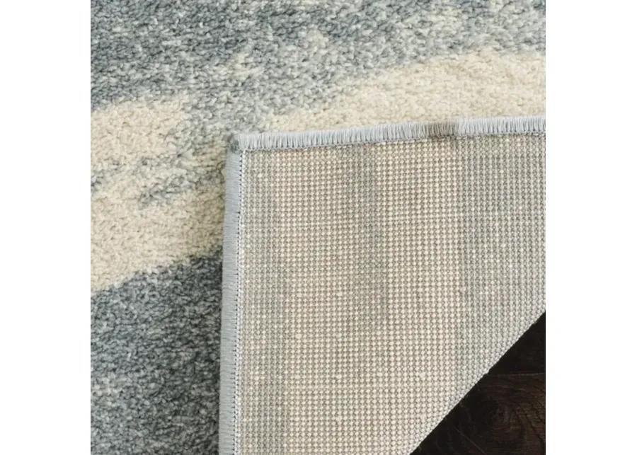 Adirondack Contemporary Cream / Slate 6' X 9' Powerloomed Rug