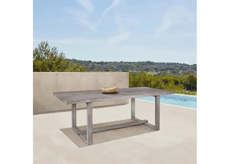 Vivid Outdoor Patio Dining Table in Gray Eucalyptus Wood