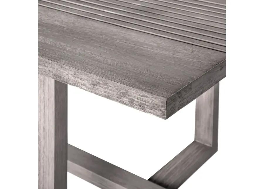 Vivid Outdoor Patio Dining Table in Gray Eucalyptus Wood