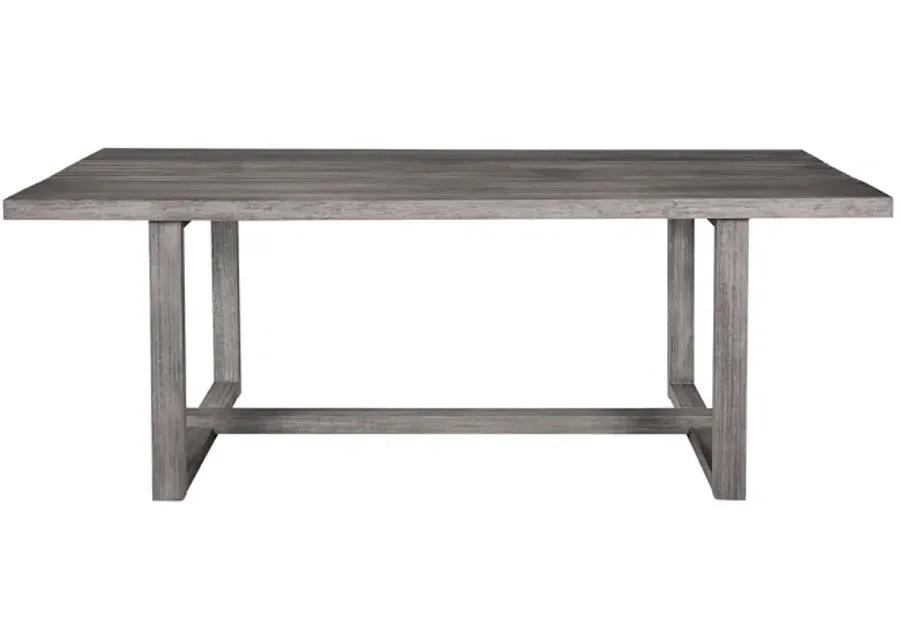 Vivid Outdoor Patio Dining Table in Gray Eucalyptus Wood