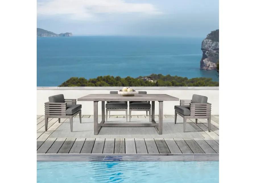 Vivid Outdoor Patio Dining Table in Gray Eucalyptus Wood