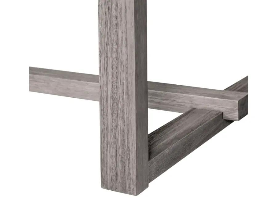 Vivid Outdoor Patio Dining Table in Gray Eucalyptus Wood