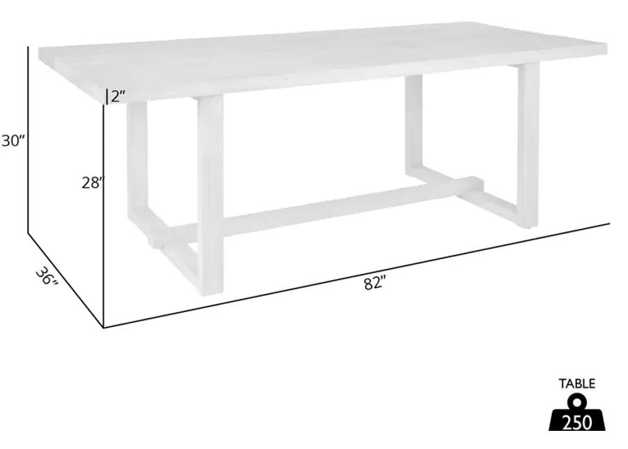 Vivid Outdoor Patio Dining Table in Gray Eucalyptus Wood