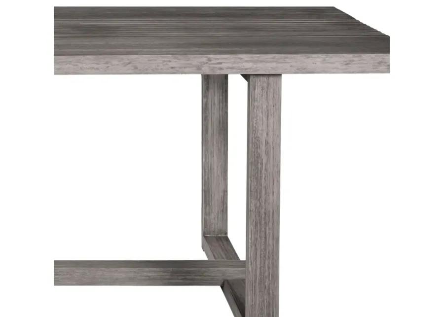 Vivid Outdoor Patio Dining Table in Gray Eucalyptus Wood