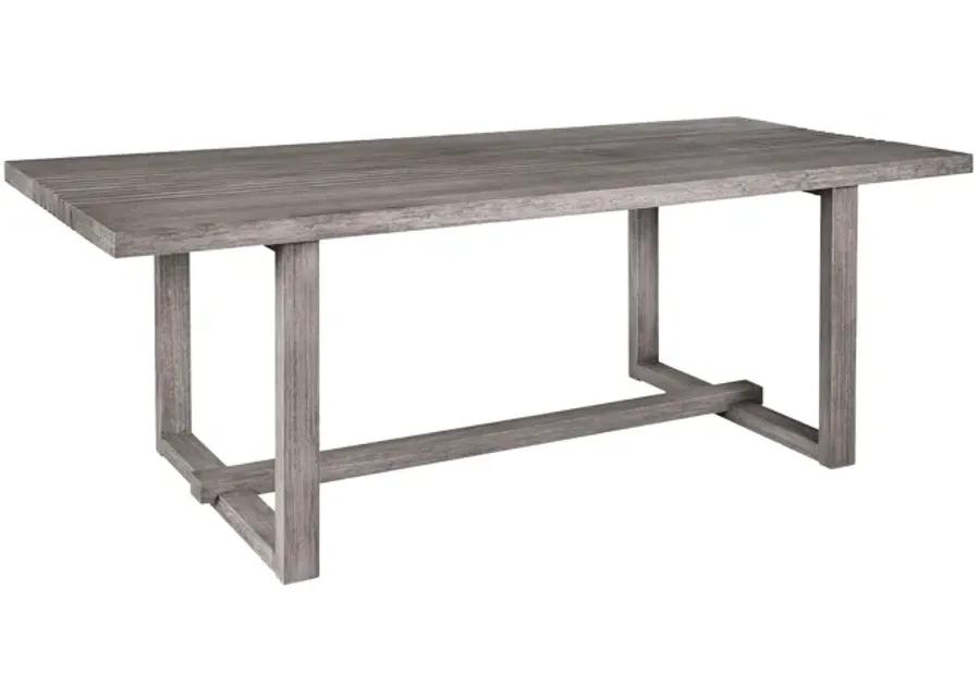 Vivid Outdoor Patio Dining Table in Gray Eucalyptus Wood