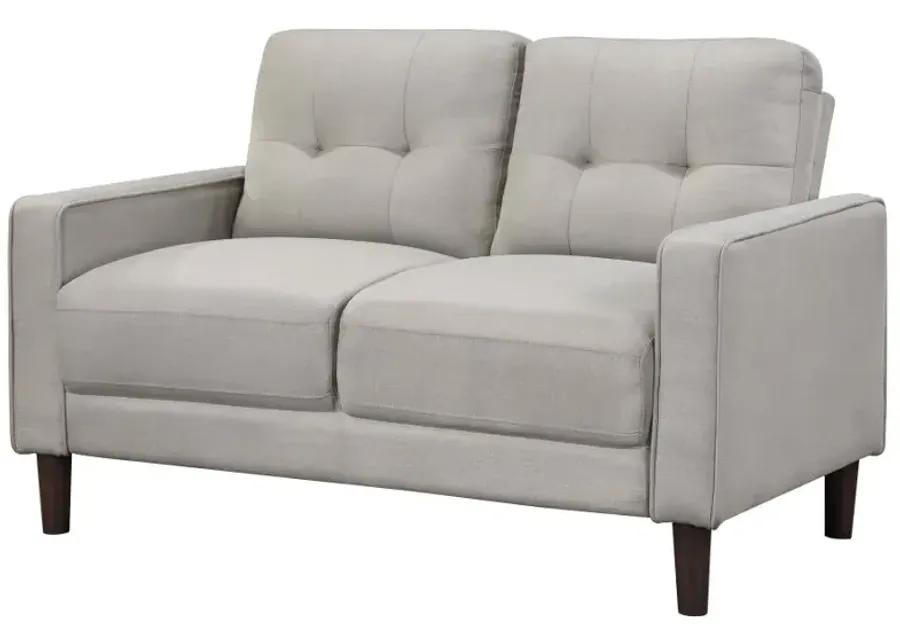 Bowen Upholstered Track Arms Tufted Loveseat Beige