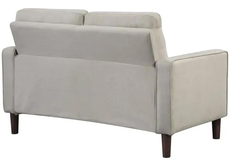 Bowen Upholstered Track Arms Tufted Loveseat Beige