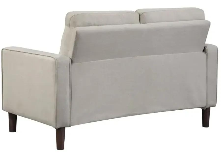 Bowen Upholstered Track Arms Tufted Loveseat Beige