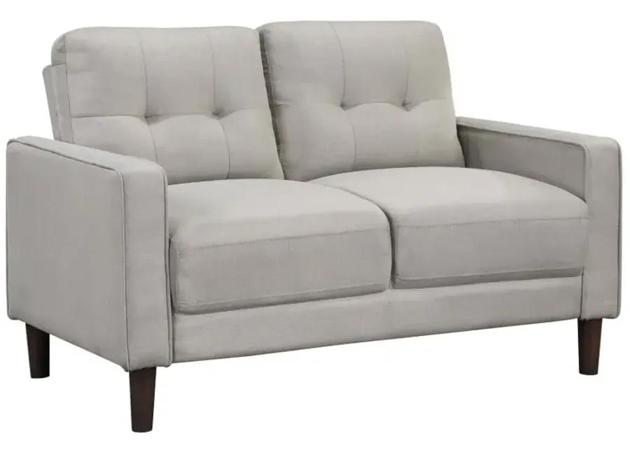 Bowen Upholstered Track Arms Tufted Loveseat Beige