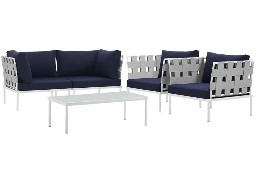 Harmony 5  Piece Outdoor Patio Aluminum Sectional Sofa Set