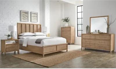 Dorsey Queen-size Wooden Panel Bed in Granola