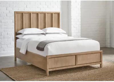 Dorsey Queen-size Wooden Panel Bed in Granola