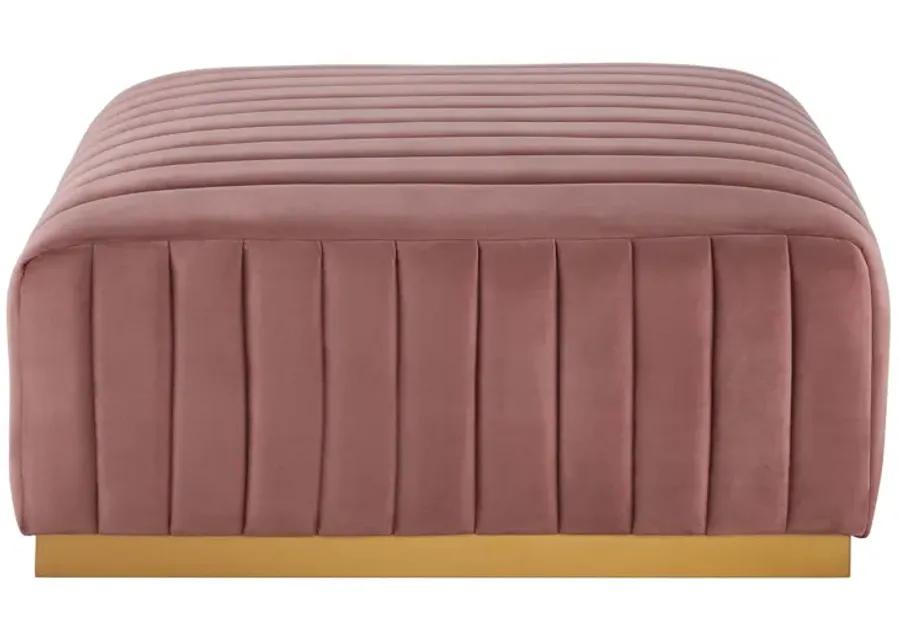 Conjure Channel Tufted Performance Velvet Ottoman