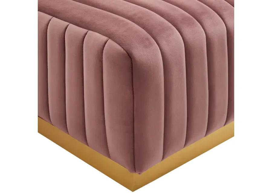 Conjure Channel Tufted Performance Velvet Ottoman