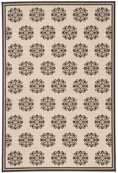 LINDEN 181 Collection LND181U-4 Creme / Brown 4' X 6'