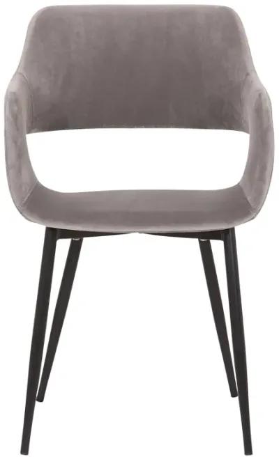 Ariana Mid-Century Gray Open Back Dining Accent Chair