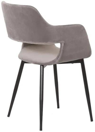 Ariana Mid-Century Gray Open Back Dining Accent Chair