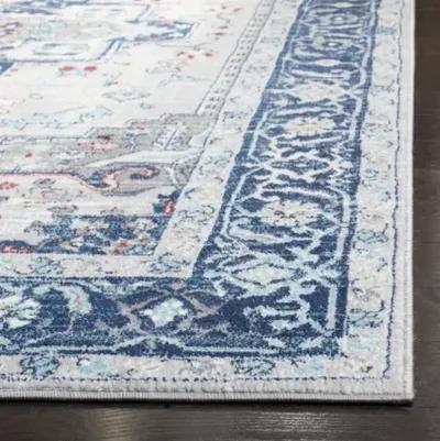 Brentwood 811 Light Grey / Blue 2' X 4' Accent Powerloomed Rug