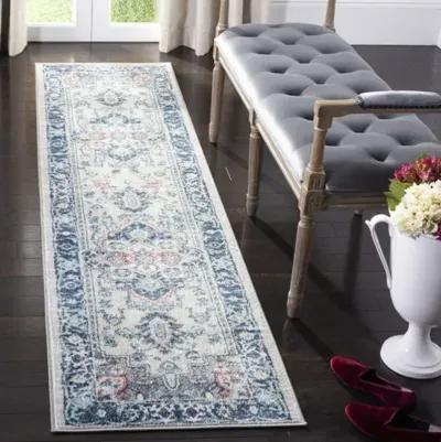 Brentwood 811 Light Grey / Blue 2' X 4' Accent Powerloomed Rug