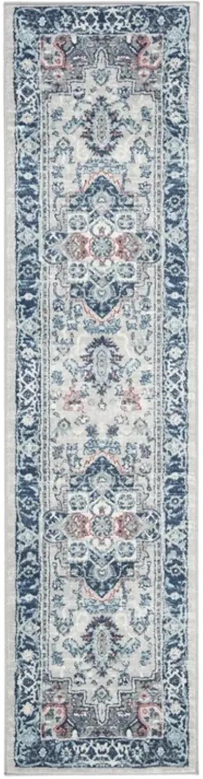 Brentwood 811 Light Grey / Blue 2' X 4' Accent Powerloomed Rug