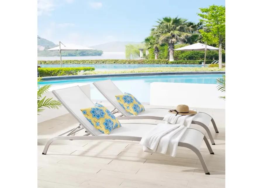 Savannah Outdoor Patio Mesh Chaise Lounge Set of 2