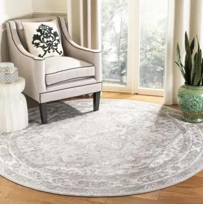 Brentwood 852 Cream / Grey 10' X 10' Round Round Powerloomed Rug