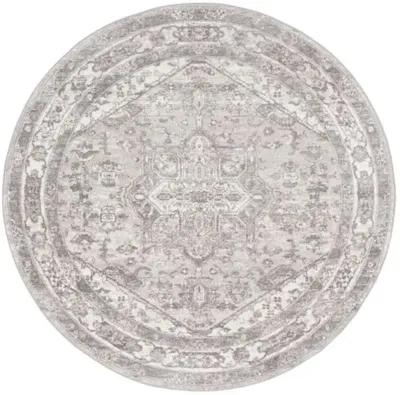 Brentwood 852 Cream / Grey 10' X 10' Round Round Powerloomed Rug