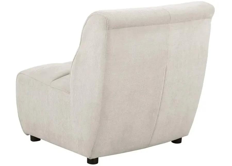 Charlotte Upholstered Curved Armless Chair Ivory