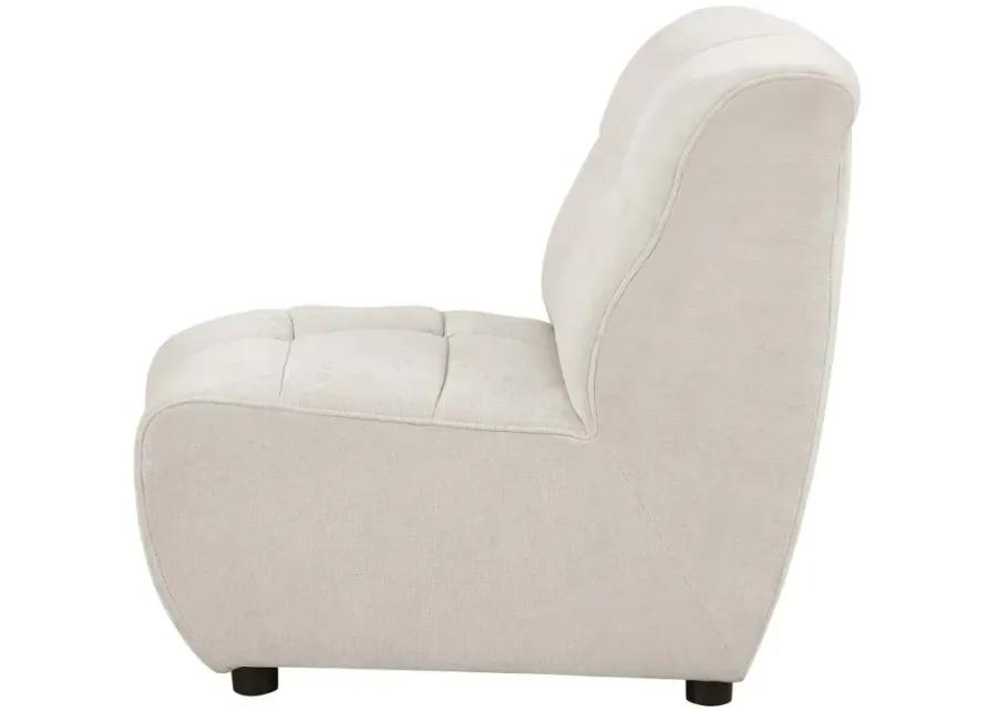 Charlotte Upholstered Curved Armless Chair Ivory