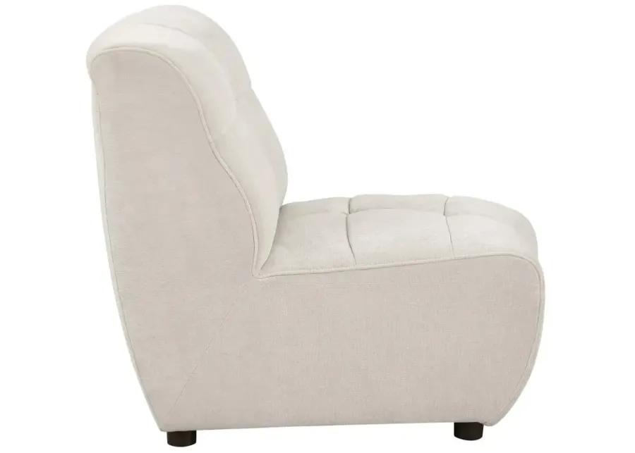 Charlotte Upholstered Curved Armless Chair Ivory