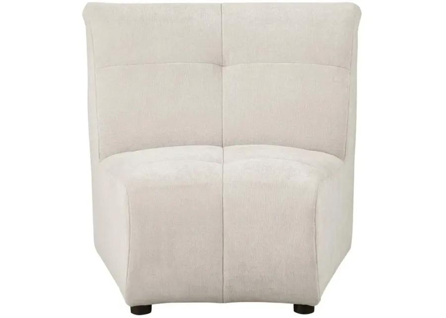 Charlotte Upholstered Curved Armless Chair Ivory