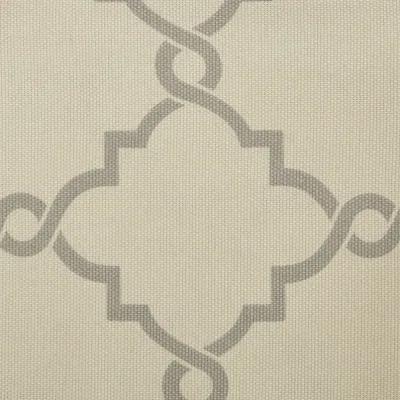 Madison Park Saratoga Beige/Grey Fretwork Print Grommet Top Window Curtain Panel