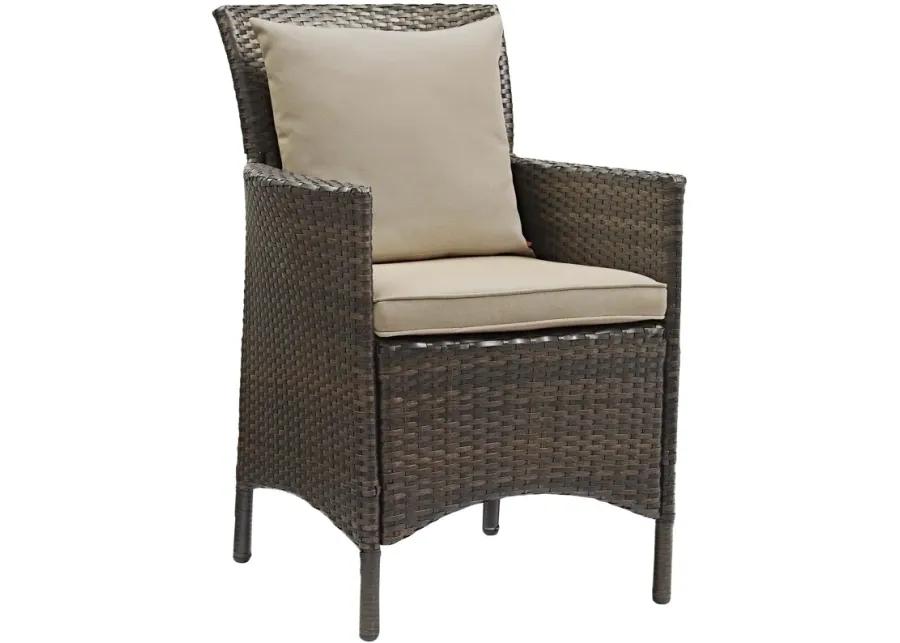 Conduit Outdoor Patio Wicker Rattan Dining Armchair Set of 4