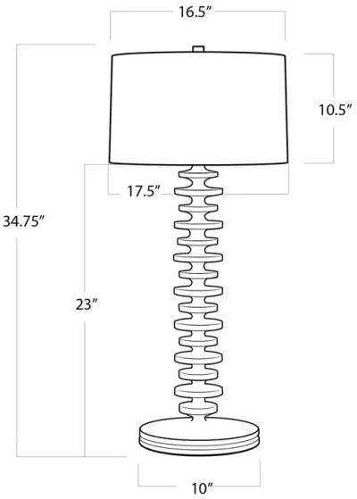 Fishbone Ebony Buffet Table Lamp 