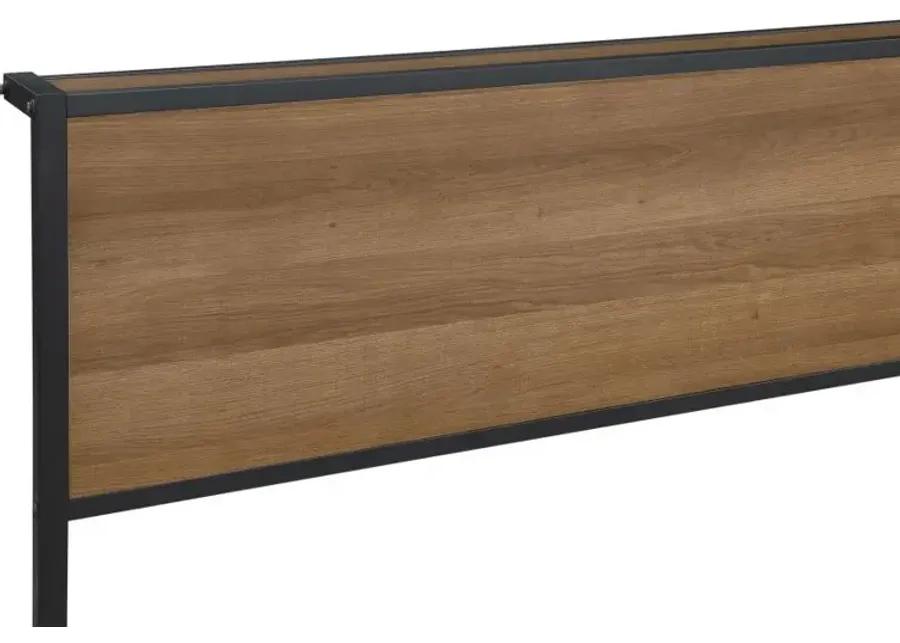 Ricky Queen Platform Bed Light Oak and Black