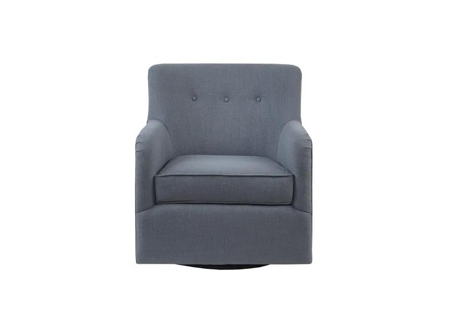 Madison Park Adele Blue Swivel Chair