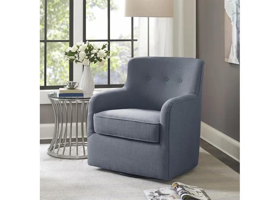 Madison Park Adele Blue Swivel Chair