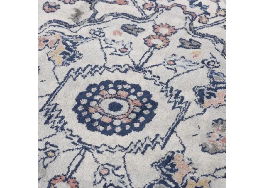 Marquise Blue  Polypropylene  2'6"x7'3" Runner Rug