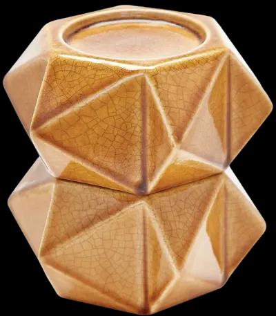 Ceramic Star Candle Holders in Honey (Set of 2) - Large