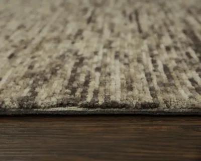 Berkshire Brown stripes Wool 7'6" x 9'6" Rectangle Rug