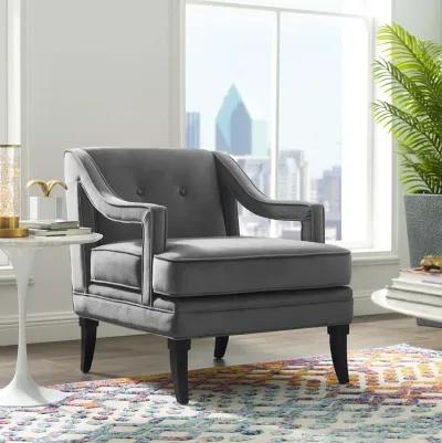 Concur Button Tufted Performance Velvet Armchair