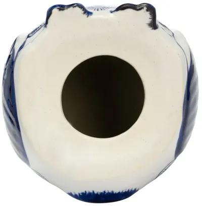 Cer, 5"h Chinoiserie Owl, Blue/white