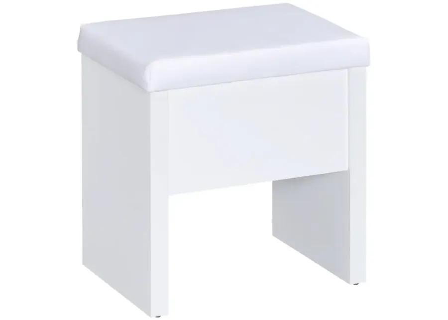 Karly 2-Piece Vanity Set with Lift-Top Stool White