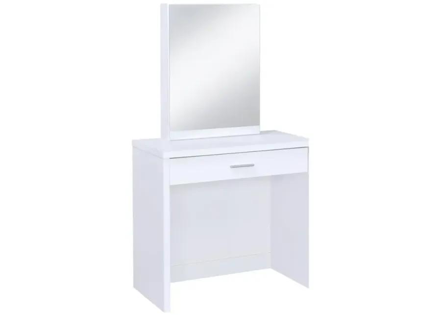 Karly 2-Piece Vanity Set with Lift-Top Stool White